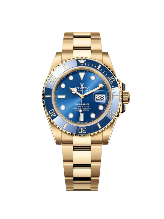 RLX Submariner 41mm Blue Dial Yellow Gold Oyster Watch